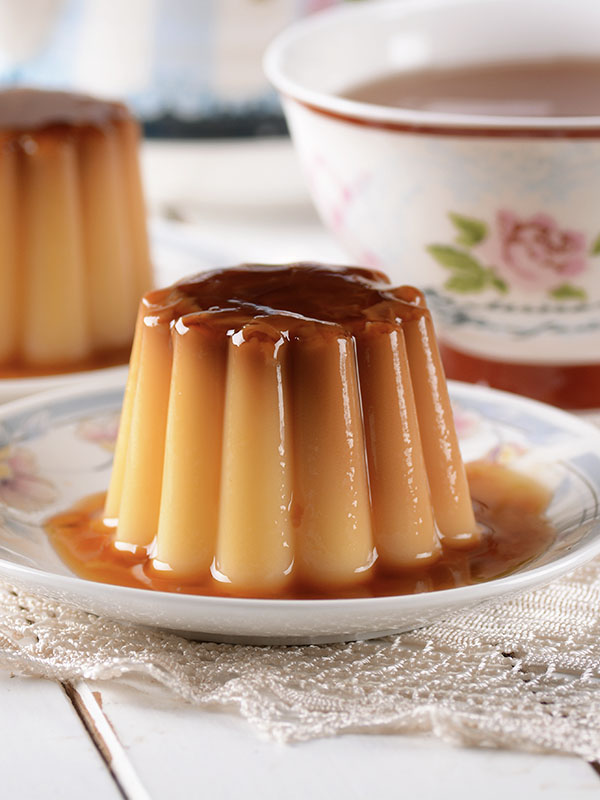 Flan de coco y dulce de leche